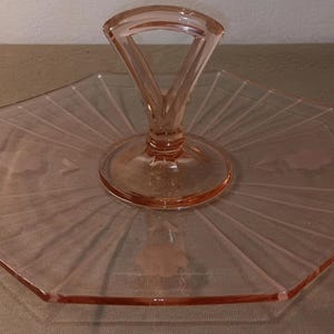 Pink Depression Glass &#39; Vintage Depression Glass &#39; Depression Glass Serving Tray &#39; Depression Glass Serving Plate &#39; Depression Glass Server
