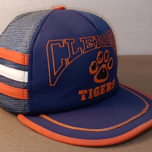 Clemson Snapback Hat &#39; Vintage Snapback Hat for Clemson Tigers &#39; Trucker Hat &#39; Clemson Tigers Snapback Hat with 3 Striped Clemson Hat