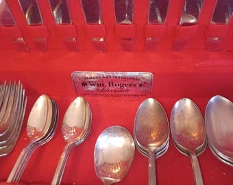 William Rogers Silver Plated Tea Spoons, Avalon Cabin Pattern Set