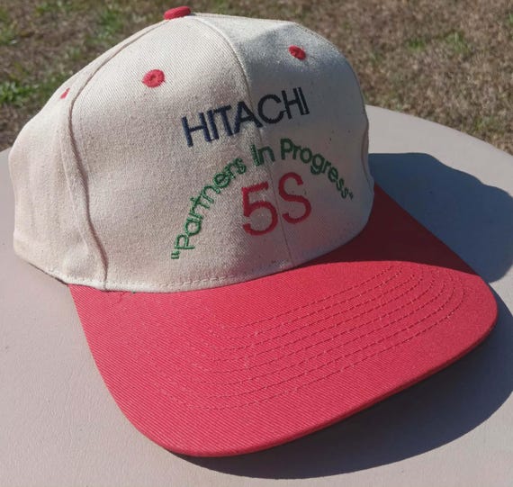 Vintage Hitachi Snapback Hat ' Vintage Hitachi Employee Hat ' Team Leader Hat