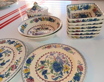Vintage Mason&#39;s Ironstone Regency Dinnerware Set