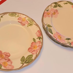 Vintage Franciscan Desert Rose Plates - Set of 4 Floral Dinner Plates