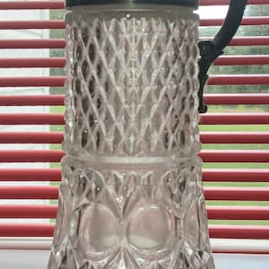 Vintage Cut Crystal Wine Decanter with Silver Plate Ice Insert