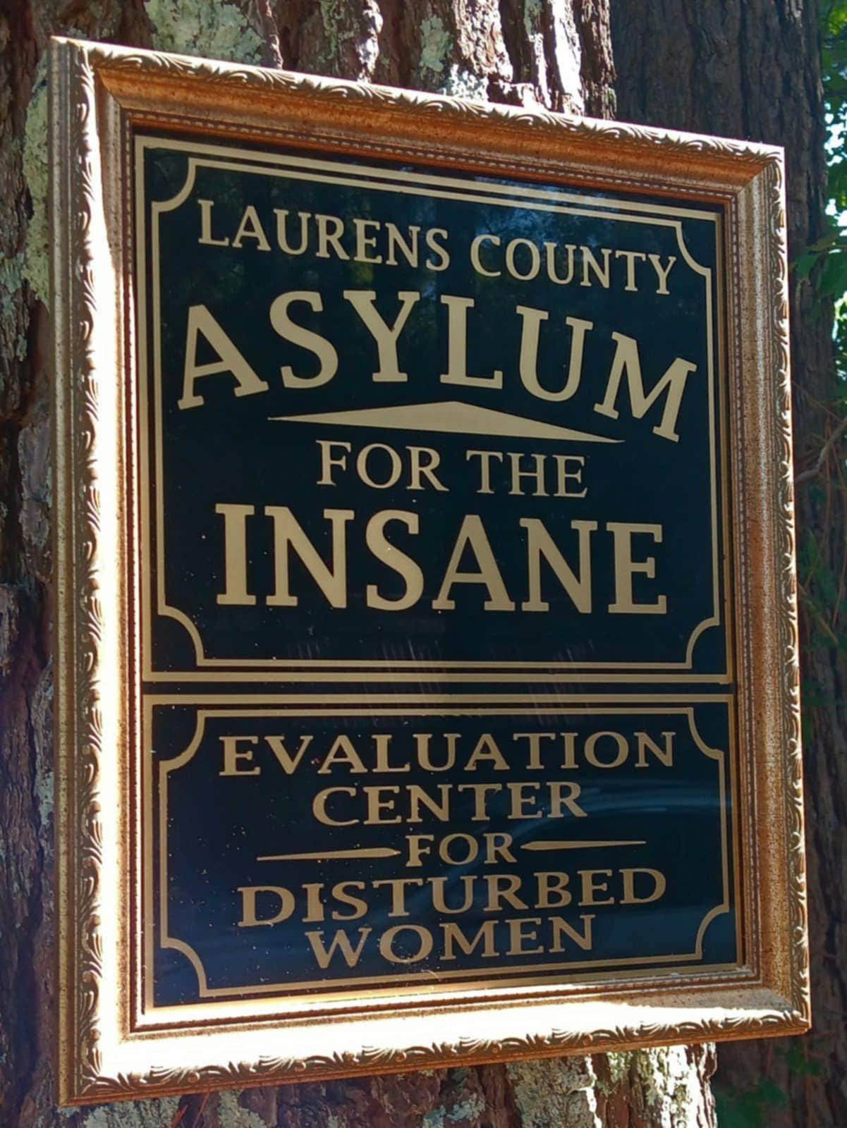 Asylum Lettering Insane Asylum Sign for Insane Woman - Evaluation Center for Disturbed ...