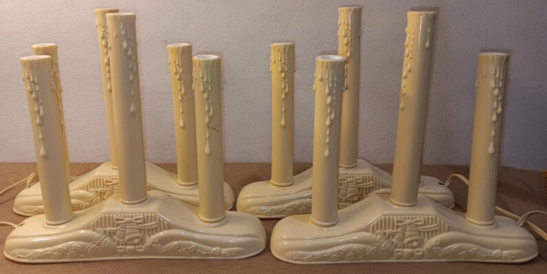 Vintage Christmas Candolier Pair ' 3-light Window Candolier Decor - Etsy