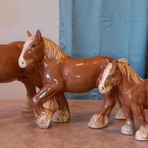 Vintage Ceramic Clydesdale Horse Sculpture, Shire Horse