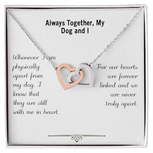 Interlocking Human and Dog Hearts Necklace | Dog Lover Gift for Her Pet Jewelry Dog Mom Jewelry for Women Pet Memorial Pet Owner Dog Parent