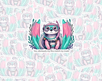 Yes, my fins match my mask! - Fun Dive Sticker!