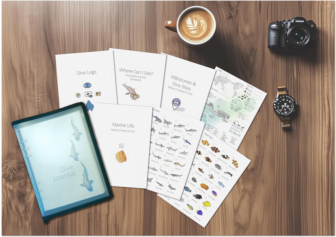 Dive Journal | Scuba Diving Log Book With Marine Life Checklist | Gift ...