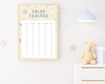 Kids Salah Tracker Printable: Islamic Prayer Checklist (Digital Download)
