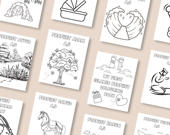 Featured listing image: Islamic Prophets Coloring Book | Muslim Kids Activity Booklet (Digital Download)