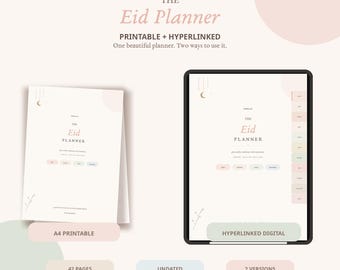 Eid al-Fitr & al-Adha Planner | Printable + Hyperlinked Digital (Goodnotes)
