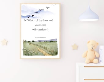 Surah Ar-Rahman Islamic Nursery Art: Quran Verse Print (Digital Download)
