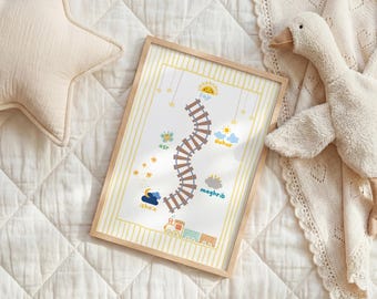 Islamic Nursery Wall Art | Muslim Prayer Times Whimsical Design | Digital Download