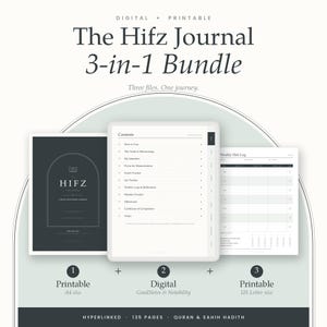 Hifz-Journal-Bundle: Digitaler Planer, Koran-Merk-Tracker, Hyperlinks zu GoodNotes und Notability, druckbarer Hifz-Planer, islamisches Geschenk