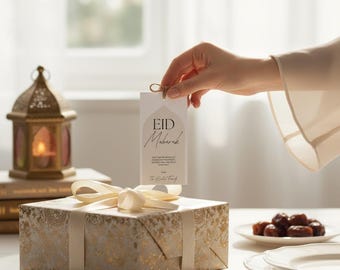 Personalised Eid Mubarak Gift Tags | Custom Colour (Digital Download)