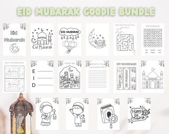 Eid Mubarak Activity Pack: Kids' Coloring Book, Bookmarks (Digital Download)