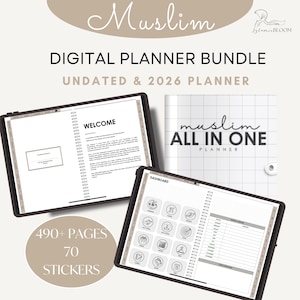 Muslim Digital Planner 2026 and Undated • Islamic Life Planner with Salah, Quran, Ramadan & Habit Tracker • iPad GoodNotes