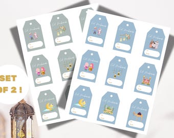 Eid Mubarak Gift Tags | Printable Islamic Designs (Instant Download)