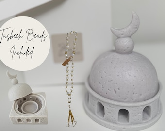 Bakhoor Burner & Tasbeeh Gift Set | Ramadan, Eid Islamic Decor
