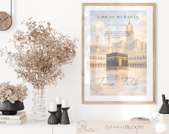 Personalised Umrah Mubarak Print | Custom Hajj Mubarak Option | Islamic Gift | Digital Download