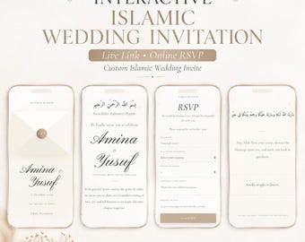 Custom Islamic Wedding Invitation | Interactive Nikkah Invite, Online RSVP