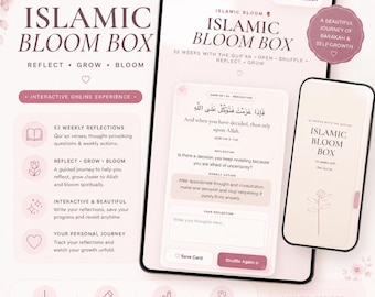 Quran Reflection Cards | Islamic Digital Reflection Cards | 52 Quran Reminders | Muslim Faith Journal Experience