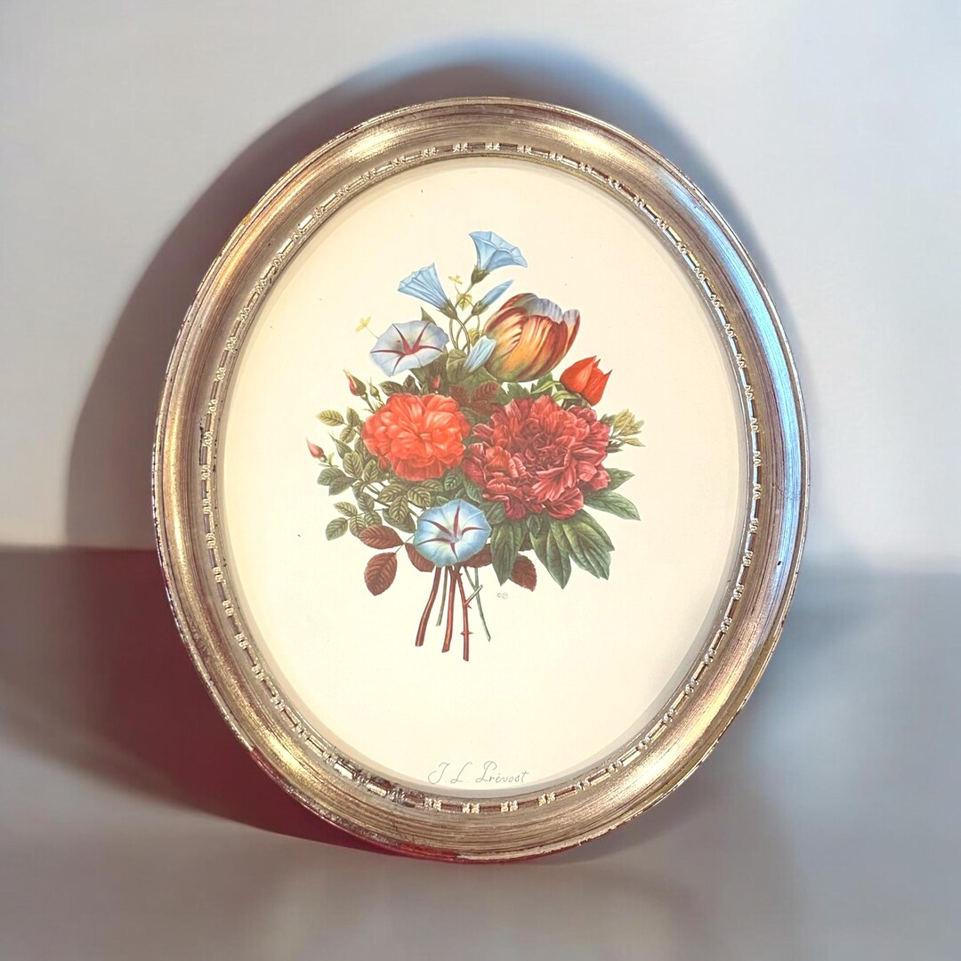 Vintage Floral Oval Maximalism Wall Art Hanging Decor Gift Living Room ...