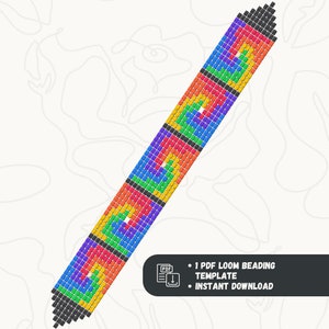 May include: Rainbow loom beading pattern with black beads. 1 PDF loom beading template. Instant download.