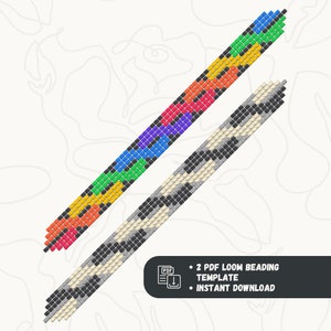 Double Helix DNA Bead Loom Pattern Template | Spiral Beading Diagram PDF | Cute DIY Wristband | Toho Beads | Miyuki Beads | Seed Beads