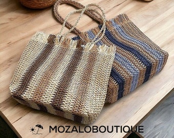 Women's Handmade Tote Bag | Shopping leather bag | Tote leather bag | Leather tote bag | Women Straw tote | Gift for Her