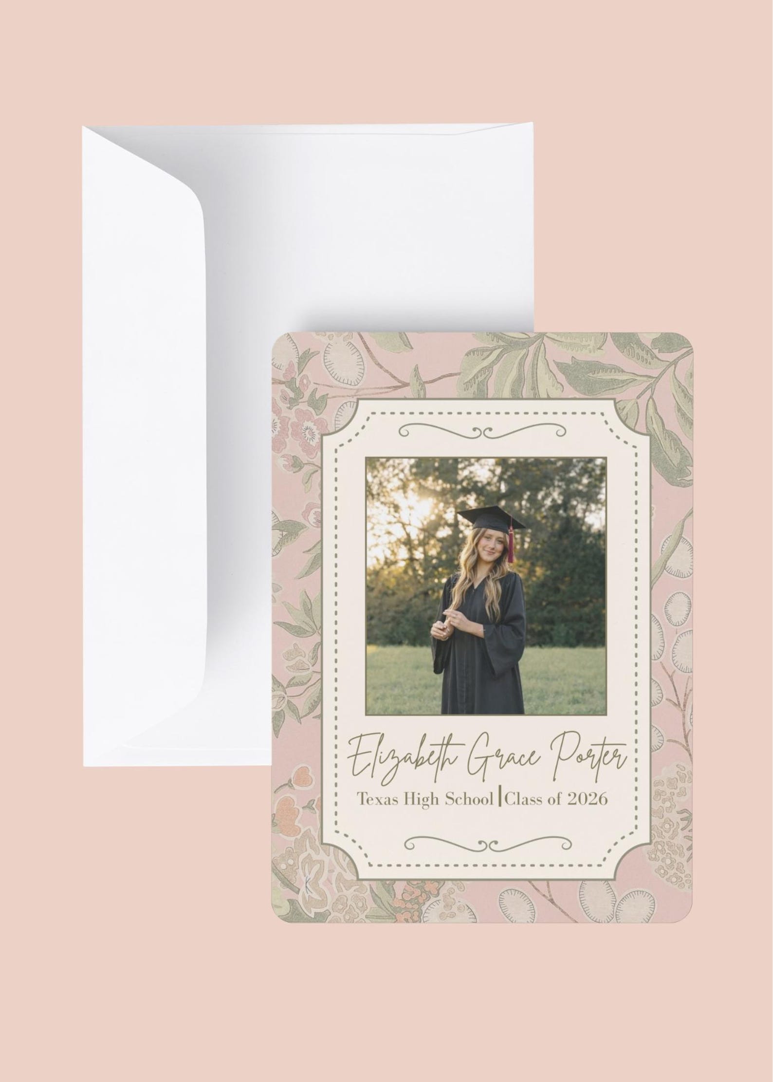 Graduation Announcement Party Invite Template (canva) – Floral Photo ...
