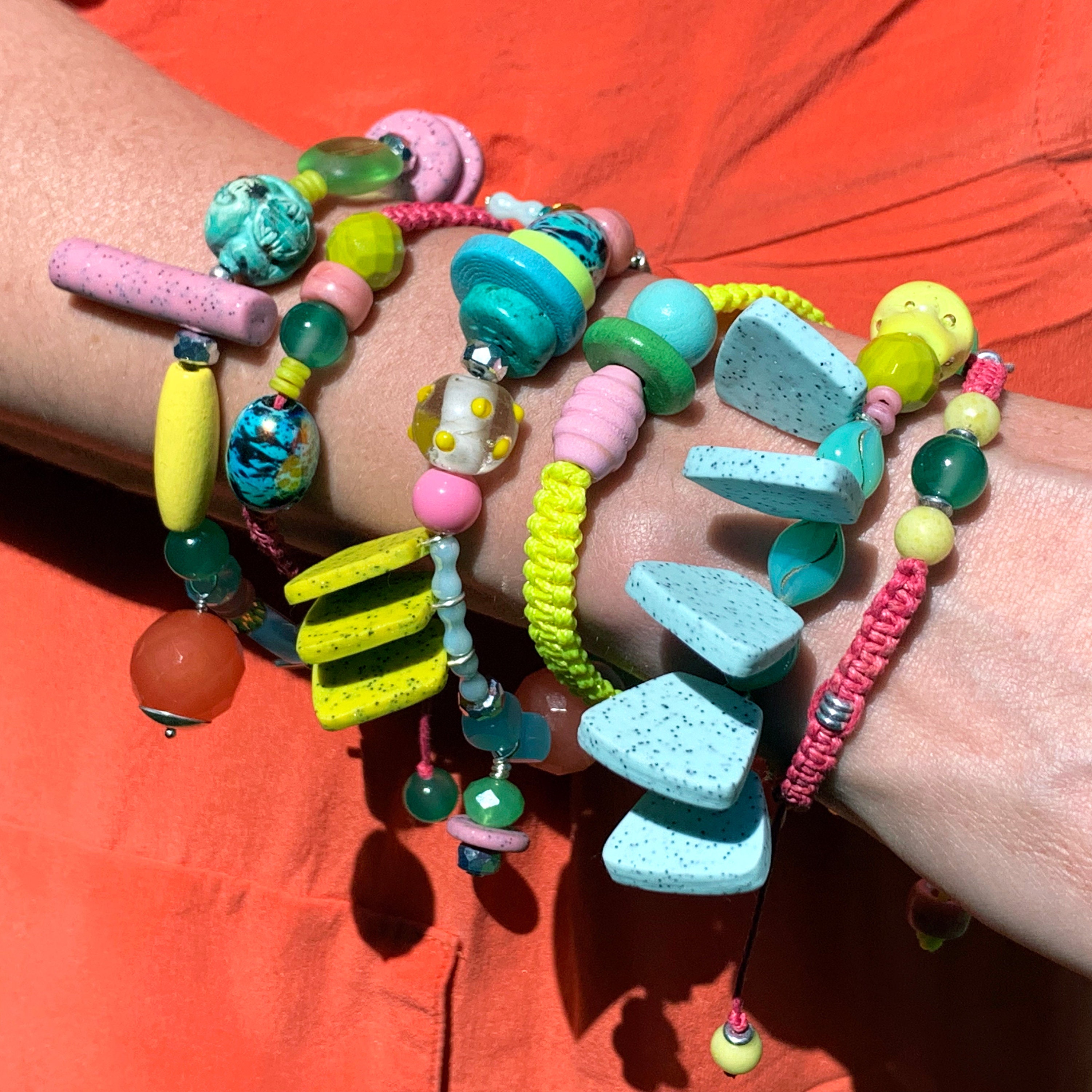 Coachella Festival Bracelets colourful eclectic mix of glass Etsy