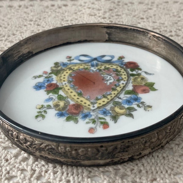 Vintage Delano Studios Trinket Tray Decorated Exclusively for Frank M. Whiting
