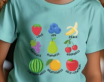 Fruit of the Spirit Kids T-Shirt: Christian Graphic Tee, Bible Verse Gift