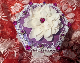 Purple Hexagon Keepsake Box with Amethyst Jewelry set, Deep Purple, Gift Box, Jewelry Set, Gift For Her, Gift Idea, Jewelry, Gift For Her
