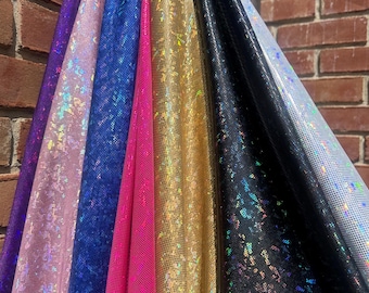 HOLOGRAM SPANDEX - Holographic Spandex by the yard - 4 way stretch fabric - 10 yard minimum bulk Polyester spandex - custom hologram fabric