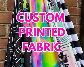 CUSTOM PRINTED FABRIC made from your digital design. Create your own fabric. Diy custom bulk fabric. Diy wall art - Diy fleece - Diy spandex