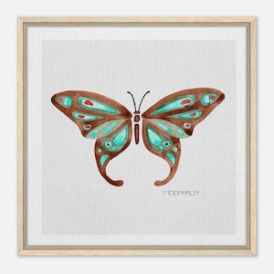 Butterfly painting - Brown and Teal