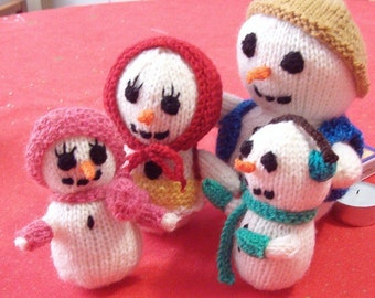 The Snowman Family - PDF pattern (knit)