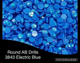 AU Seller Pack 2000 ROUND AB Diamond Painting Drills - 3843 Electric Blue
