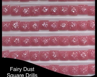 AU Seller Pack 2000 SQUARE Fairy Dust Diamond Painting Drills - Pink 962
