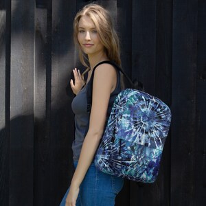 Purple And Blue Tie Dye Backpack