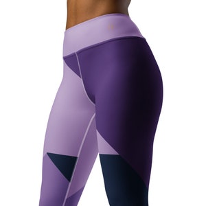 Purple and Lavender Abstract Print Yoga Leggings, Women&#39;s Yoga Leggings, Women&#39;s Leggings, Fashion Leggings, Trendy Styles.