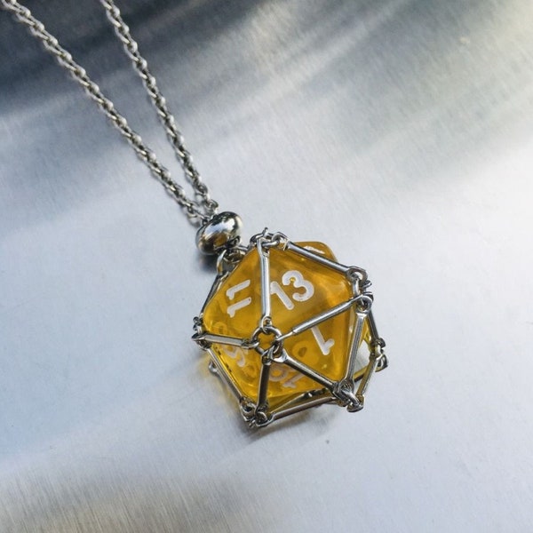 Würfel Käfig Halskette, Würfelhalskette, Dungeons and Dragons, DND Schmuck, Geschenk, Jahrestagsgeschenk, Geschenk für Freundin, Geschenke für Sie