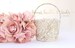 White Jeweled and Sparkled Flower Girl Basket - The Sarayah