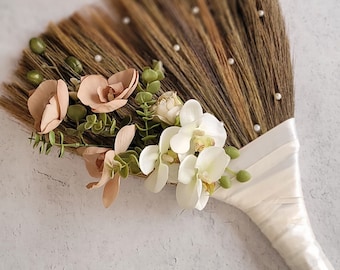 Wedding Broom- The F E  F E  Custom Made Wedding Jumping Broom Made in your color choices
