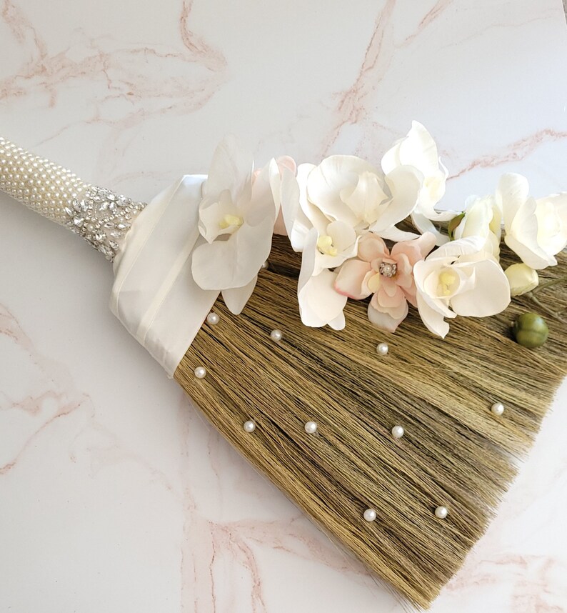Wedding Broombeaded Handle Broom With Flowers Wedding Broom Etsy