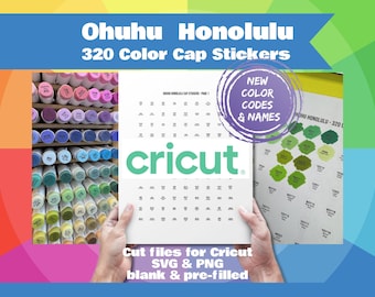 Ohuhu Honolulu 320 Color Set Cap Stickers | Cricut Print then Cut PNG & SVG  | Marker Stickers | New Codes and Names | Digital Download