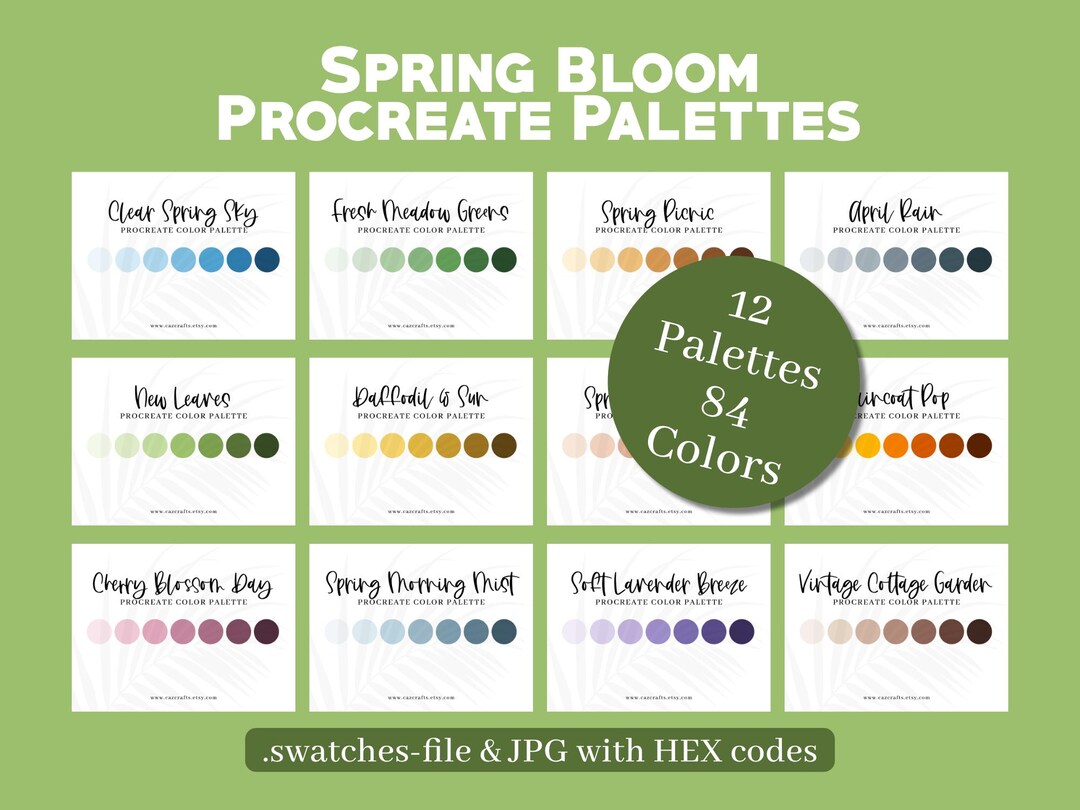 Pro Create Spring Color Palette Spring Bloom Procreate Color Palettes | 12 Nature-inspired Spring ...